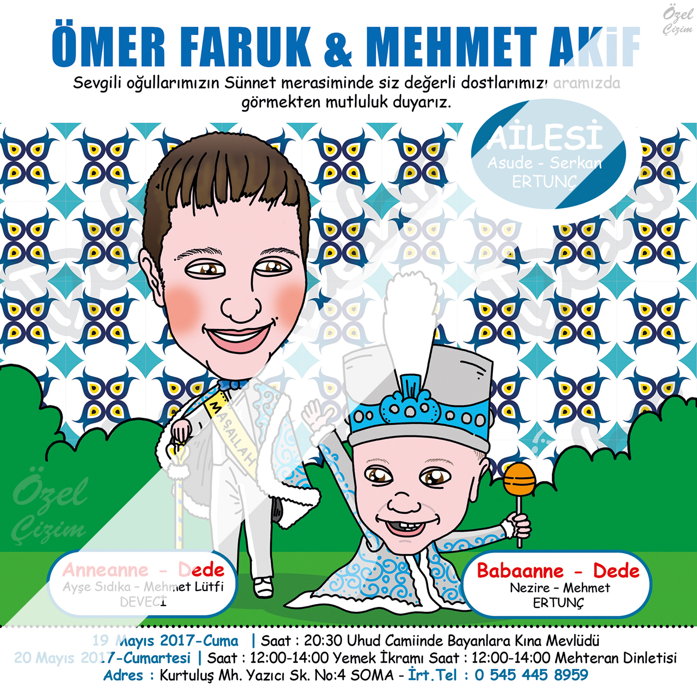 Sünnet Davetiyesi Çizimi Sünnet Davetiyesi, Komik Sünnet Davetiyesi, davetiye çizim, komik davetiye, karikatürlü sünnet, komik sünnet, karikatür, Karikatür Çizimleri, Kişiye özel davetiye, karikatür portre,