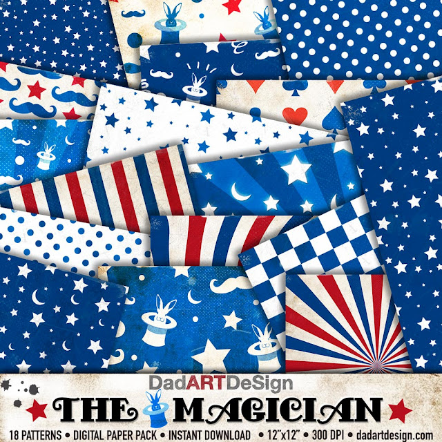 The Magician Patterns Digital Paper Pack