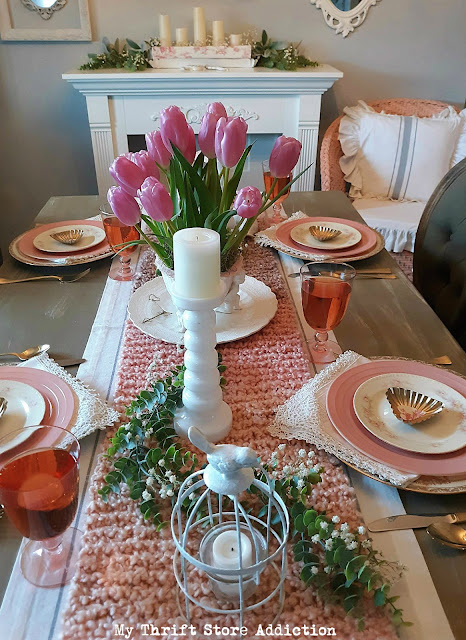 romantic vintage Valentine tablescape