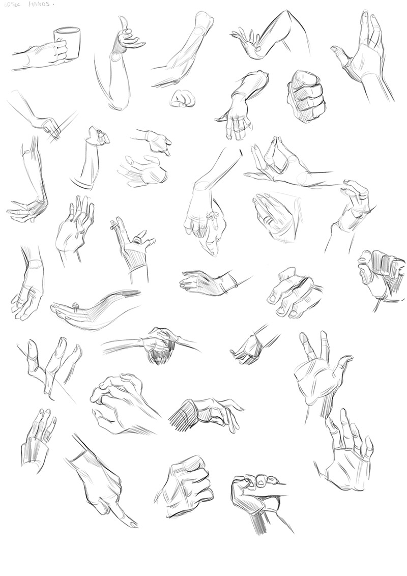 Life Drawing Dublin: Warm Ups: 1 minute hand gestures