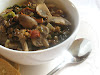 French Lentil |Soup with Mushrooms, Sun-Dried Tomatoes and Kale