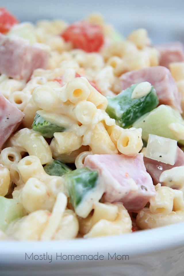 Ham and Cheese Ranch Macaroni Salad Mostly Homemade Mom