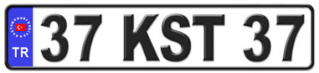 Kastamonu il isminin kısaltma harflerinden oluşan 37 KST 37 kodlu Kastamonu plaka örneği