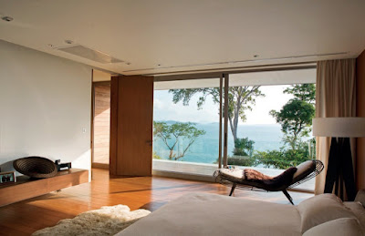 The master bedroom suite has stunning views to the horizon