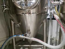 The fermentor during the cleaning process. 