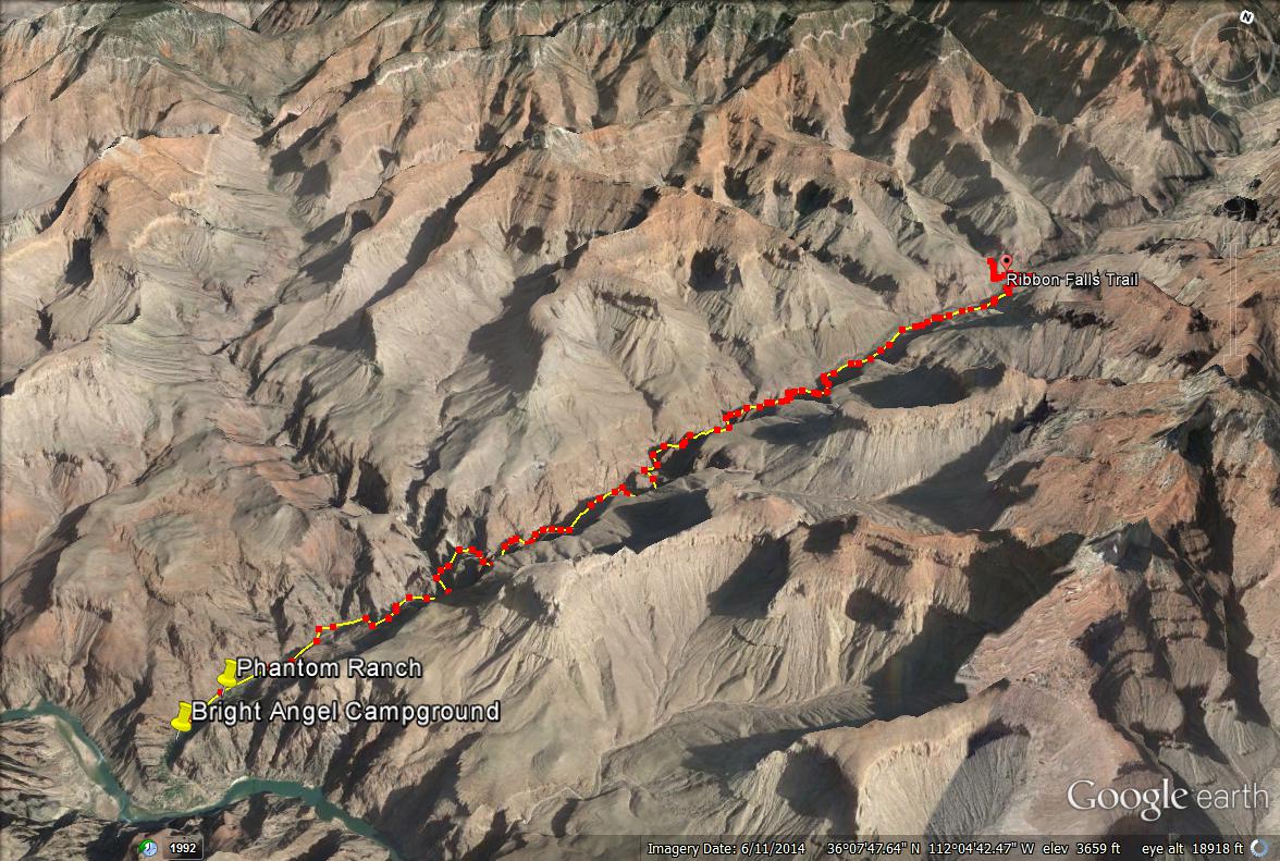 Ribbon Falls, Grand Canyon National Park Girl on a Hike