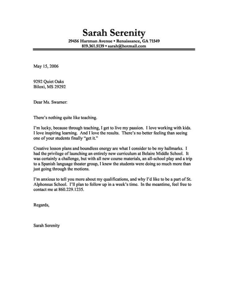 Cover Letter For Teaching Job With No Experience Cover Letter For Teaching Job With No Experience