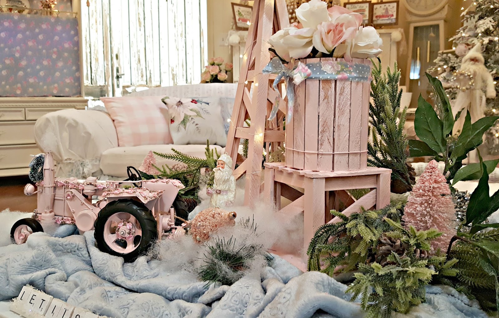 Penny's Vintage Home: Is That a Pink Tractor on the Coffee Table