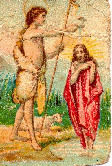Miniatura del bautismo de Jesús