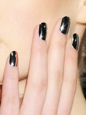 Black Metallic Nail Art