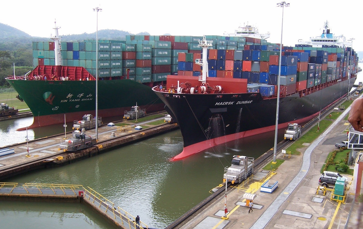 Figure 1: Cargo ships crossing the great Panama Canal