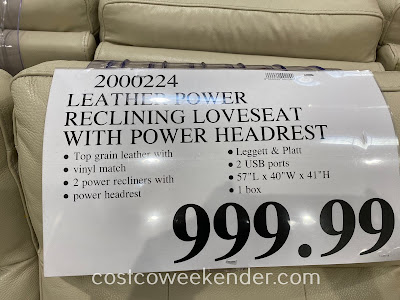 Deal for the Leather Power Reclining Loveseat at Costco