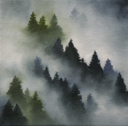 fog painting oil mountain paintings watercolor misty watercolours