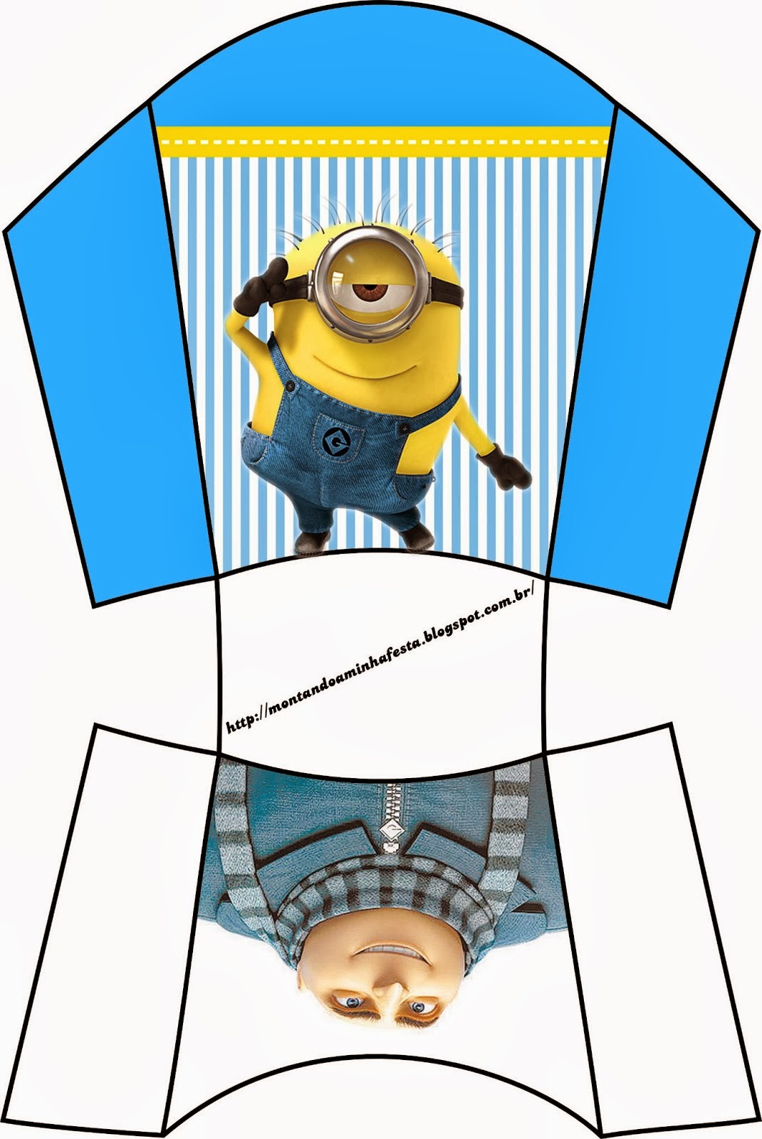 Despicable Me: Cute Free Favor Boxes. Fries box.