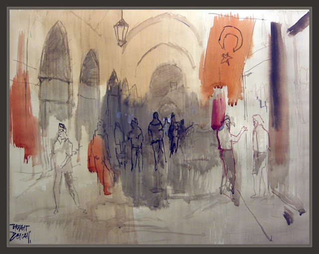 GRAN BAZAR-ESTAMBUL-VIAJES-PINTURAS-ACUARELAS-ISTAMBUL-PAINTINGS-WATERCOLOR-ERNEST DESCALS-