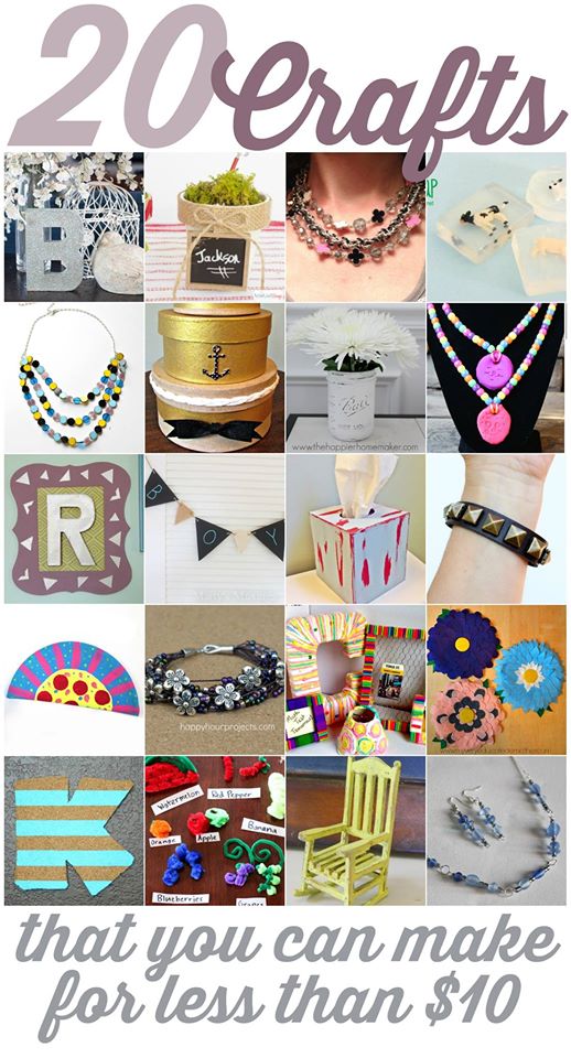 20 Crafts Under $10 Each -- get tons of ideas on the cheap!