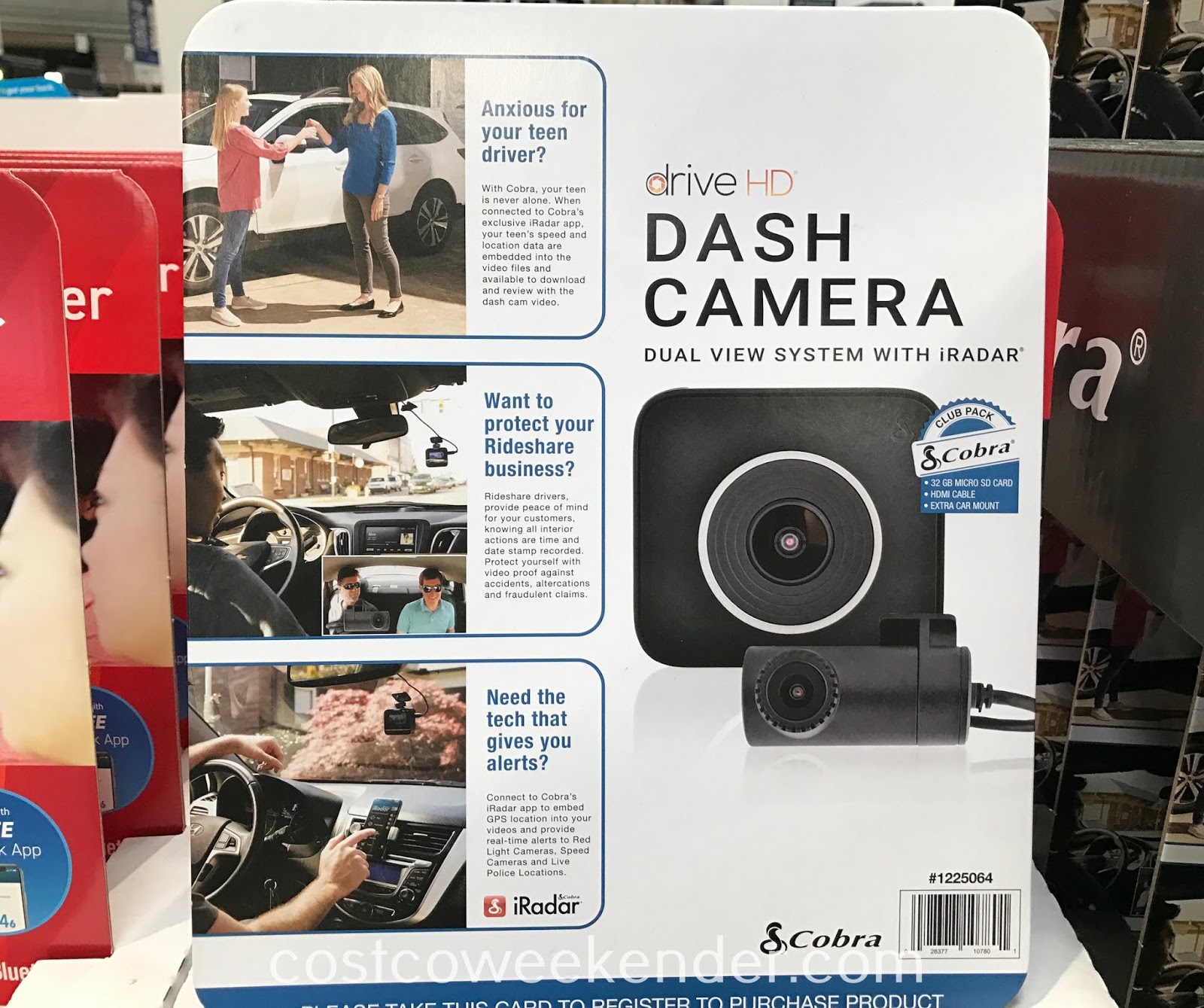 Cobra Drive HD Dash Camera Dual View System Costco Weekender