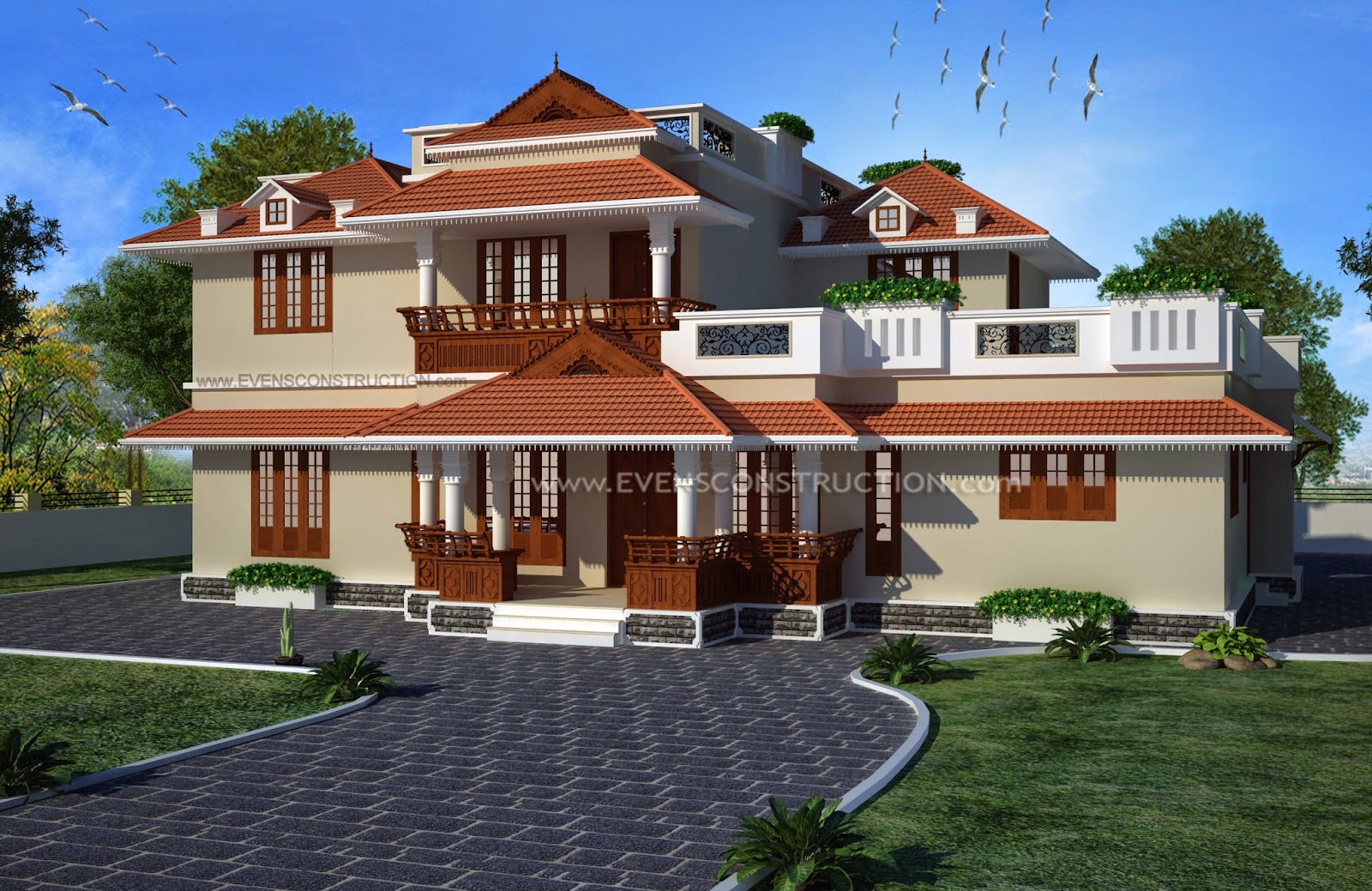 Evens Construction Pvt Ltd: Luxury 4 bedroom house exterior