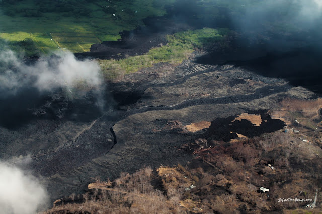 copyright RocDocTravel.com Kilauea Hawaii east rift zone eruption 2018 lava Leilani Estates helicopter boat volcano