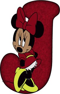  Alfabeto de Minnie en Rojo. Alphabet with Minnie in Red.