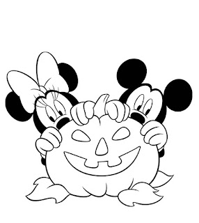 mickey and minnie mouse halloween coloring pages