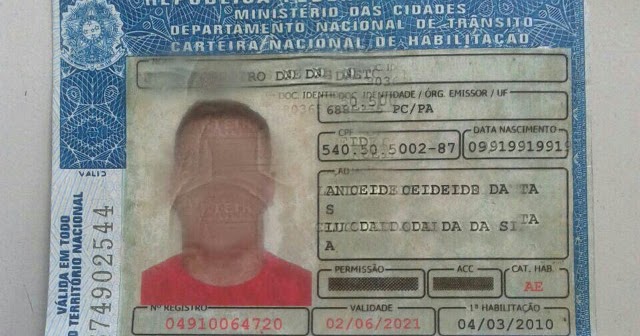 carteira de motorista falsa