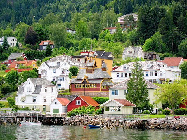 The picturesque village of Balestrand, Norway, has lured artists, writers, photographers and tourists alike for decades! Photo: Nelson Minar.