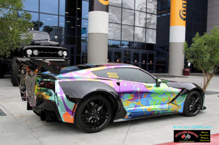 VetteSthetics widebody Corvette at the 2016 SEMA event. VetteSthetics widebody Corvette at the 2016 SEMA event.
