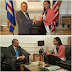 Miss USA Africa presents her crown to Ambassador Carlos Vierga