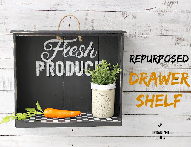 An Upcycle Of A Repurposed Drawer Shelf #drawerrepurpose #upcycle #dixiebellepaint #stencil