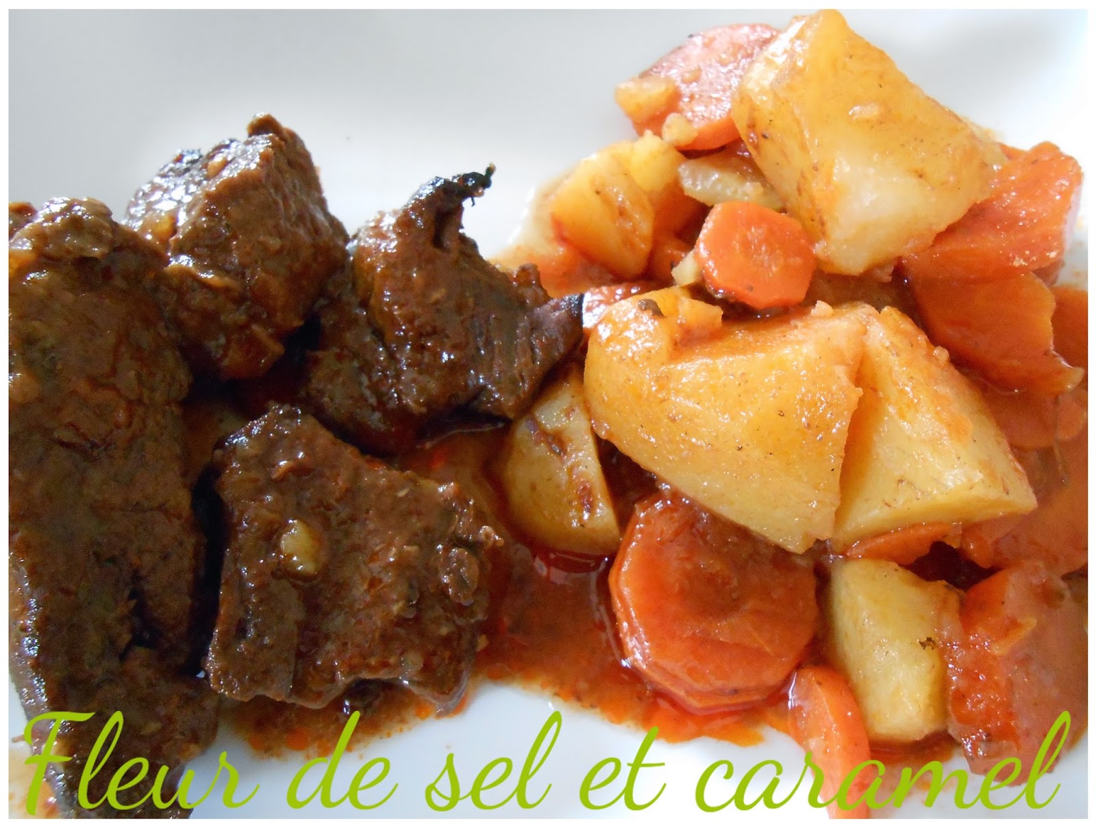 Fleur de sel et Caramel Boeuf braisé aux carottes et pommes de terre