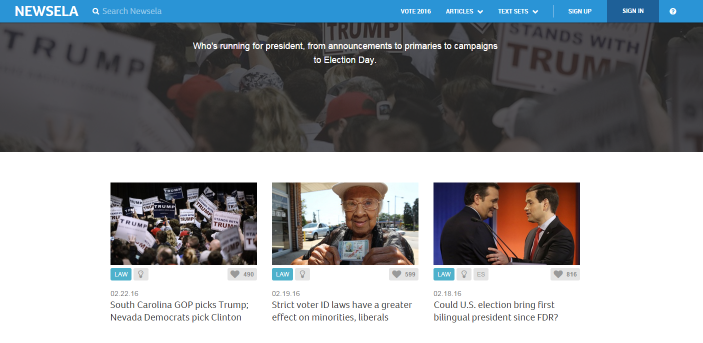 Newsela Offers Text Sets About the 2016 Election Free Technology For