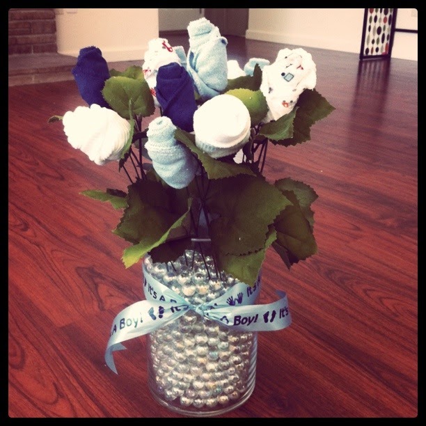 industrious justice: How: Baby Washcloths, Socks & Onesies Bouquet
