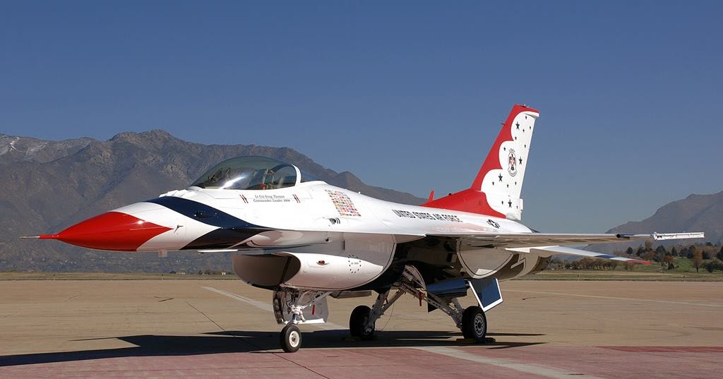 USAF THUNDERBIRD JET IS THE FIRST F16 TO HAVE A SERVICE LIFE EXTENSION
