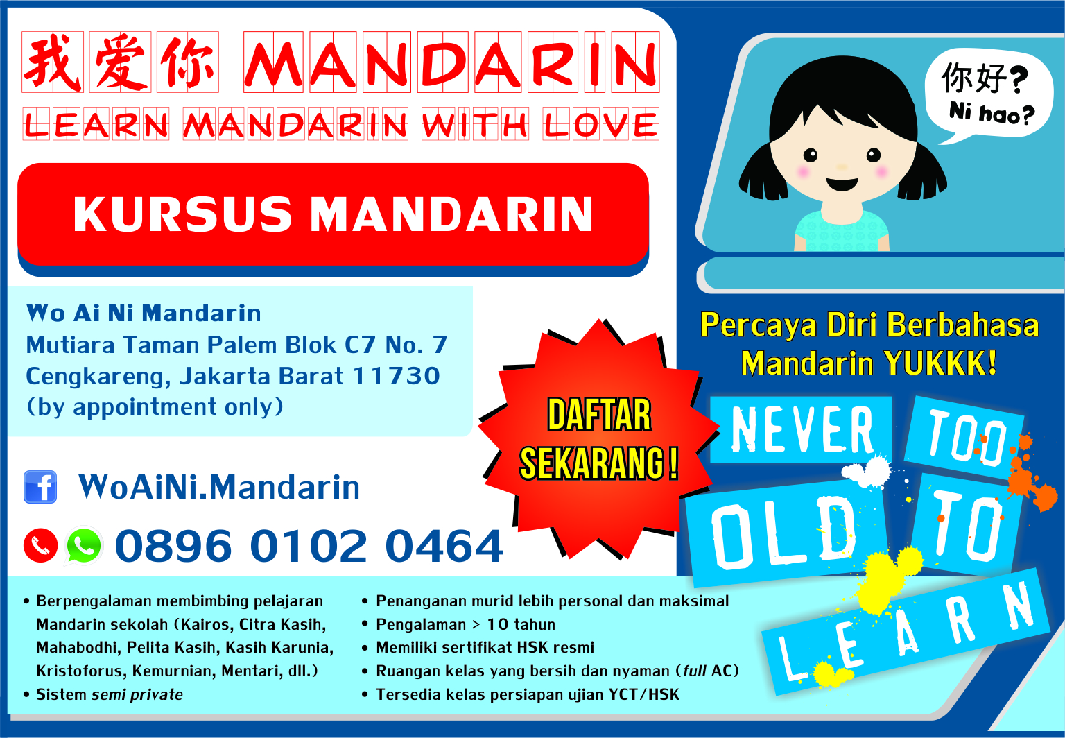 WOAINI MANDARIN Kursus Bahasa Mandarin WoAiNi Mandarin