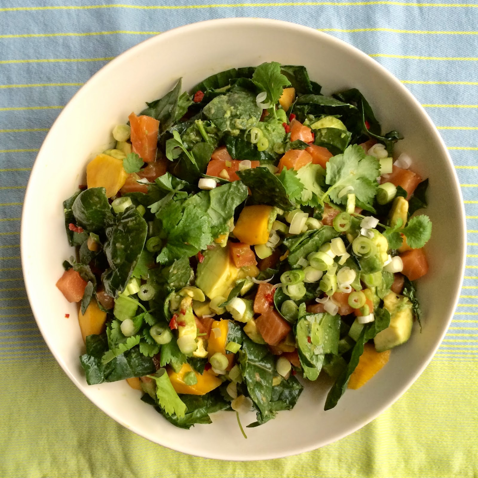 Laxesalat med limehonning dressing