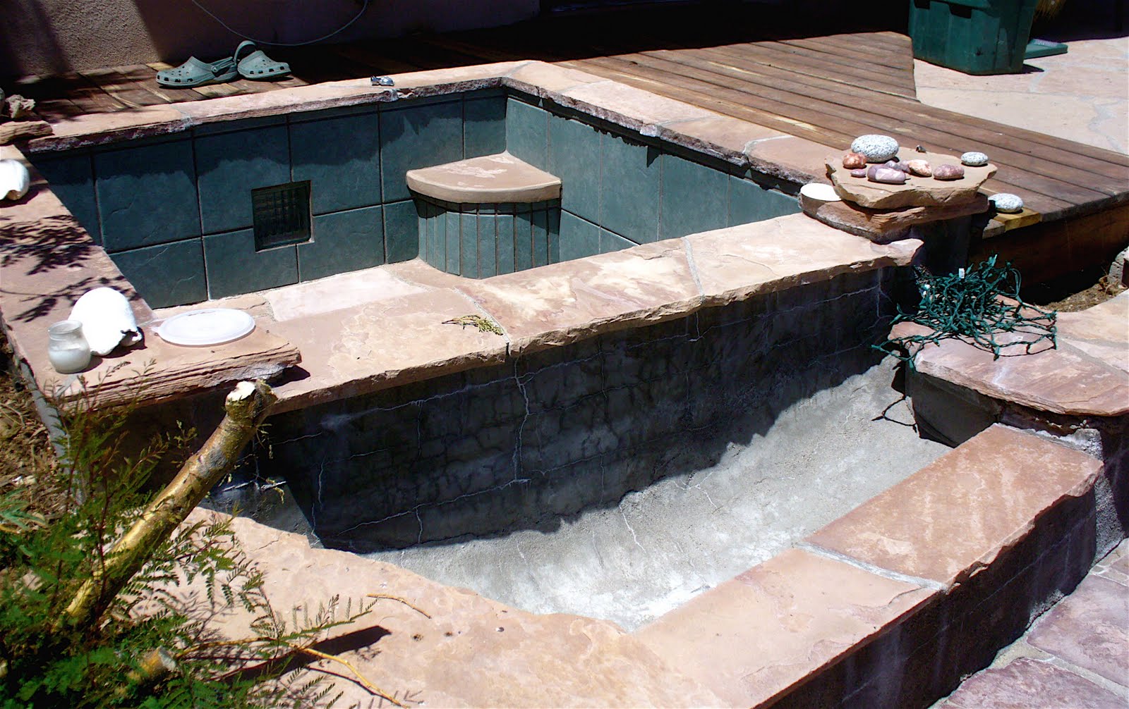 poured concrete around pool