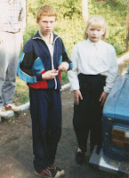 Zhenya & Ksusha at orphanage gates, Perm, Russia
