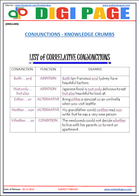 DP | CONJUNCTIONS | 26 - NOV - 16 DP | CONJUNCTIONS | 26 - NOV - 16