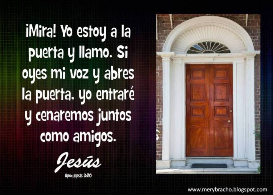 postales cristianas de Dios Jesús está tocando a tu puerta, he aqui yo estoy a la puerta y llamo