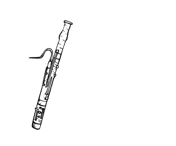 Фагот деревянный духовой музыкальный инструмент рисунок