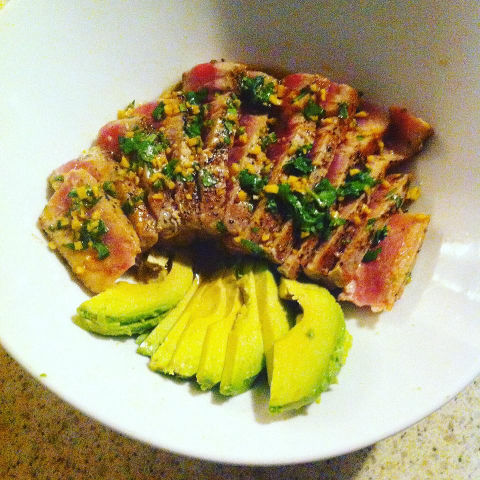 Around the world with two sassy chillies Tuna steak with ginger, lime