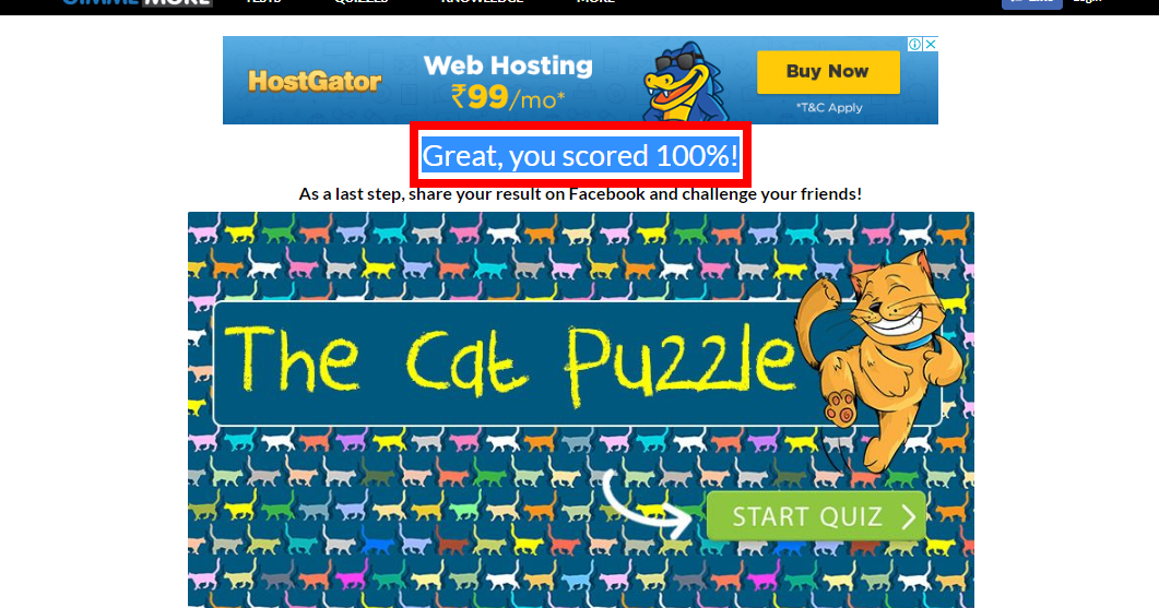 The Cat Puzzle Quiz Answers 100 Scored Gimme More