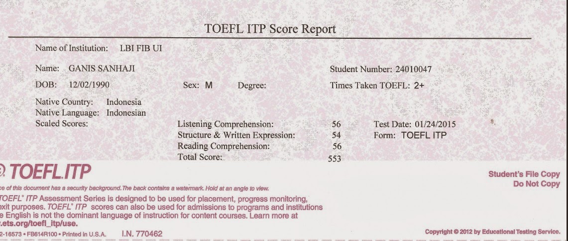 TOEFL ITP ~ Fight for your life :D