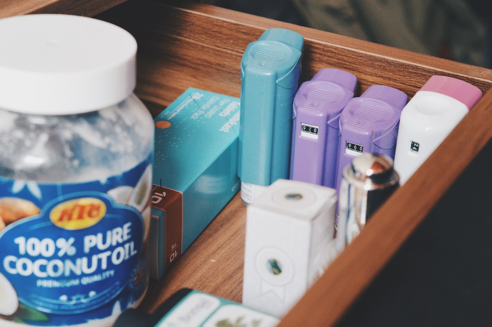 asthma medication in drawer