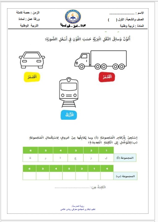 اوراق عمل في الدراسات الاجتماعية والتربية الوطنية للصف الثالث الفصل الثاني 2018 2019 مدرستي الاماراتية