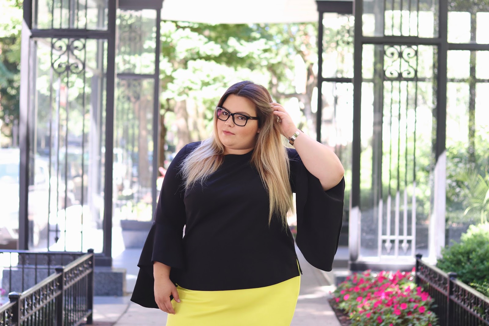 eloquii, chicago, Chicago fashion, natalie craig, natalie in the city, plus size office attire, plus size professional attire, plus size fashion blogger, affordable plus size fashion, eloquii Chicago, curves and confidence, midwest, plus size neoprene, blogger review