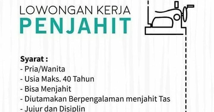 Cari Lowongan Kerja Jahit Tas