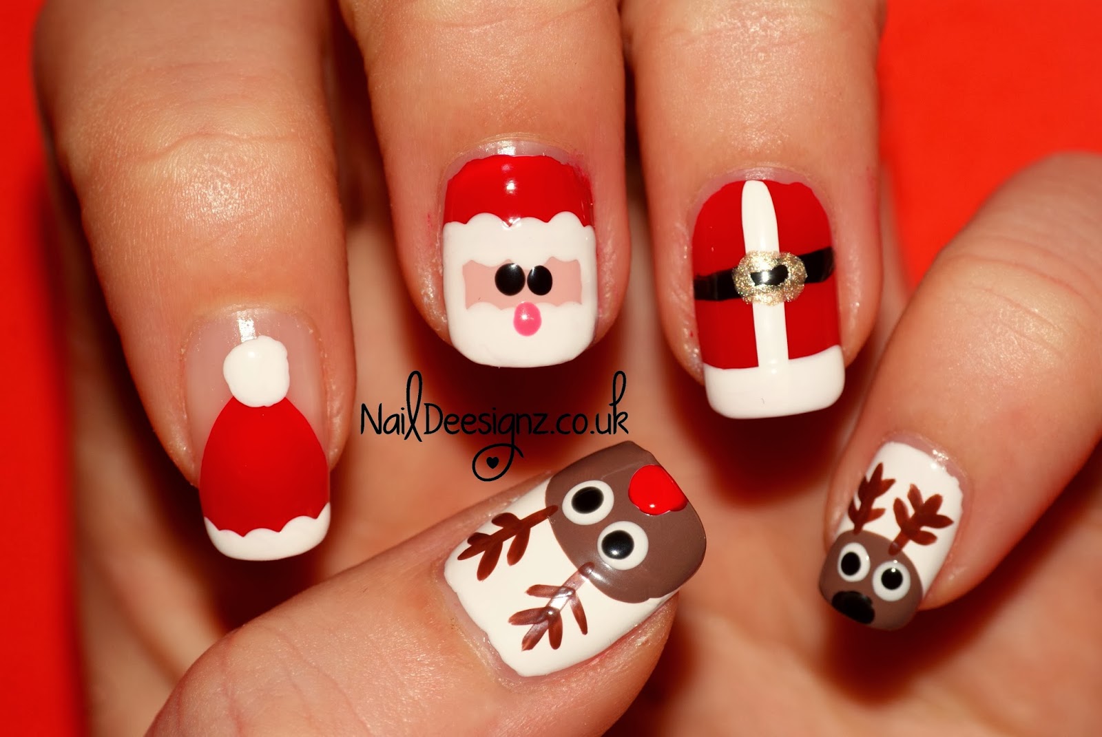 NailDeesignz: Santa & his Reindeer Nail Art