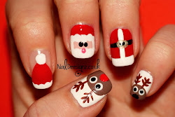 nail designs santa reindeer easy christmas claus simple fun naildeesignz
